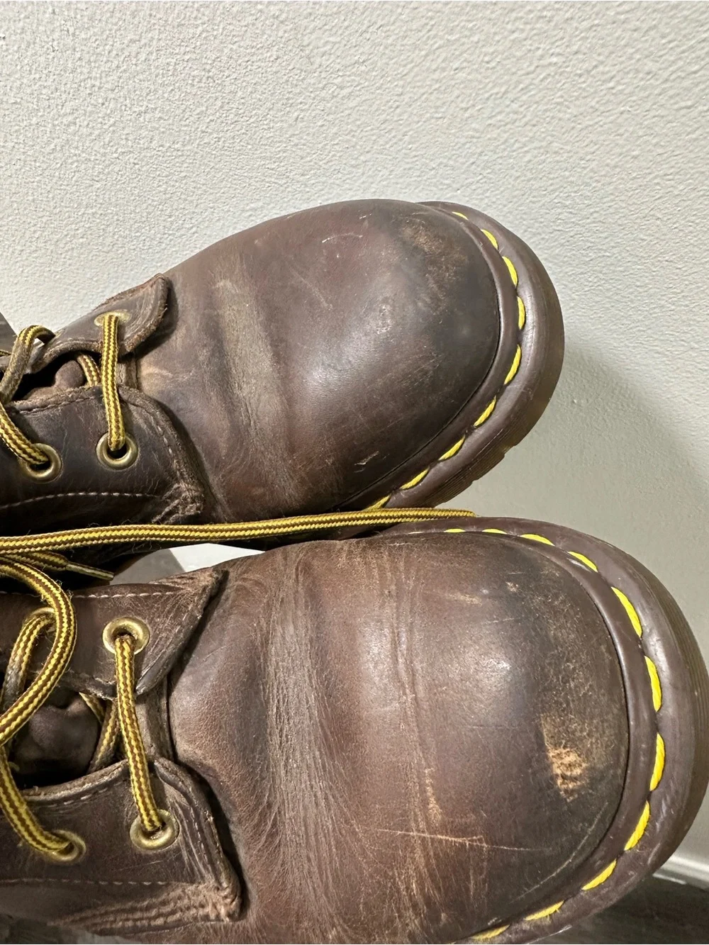 Vintage Dr. Martens 1460 Made in England Brown Crazy Horse Leather Boots UK 7